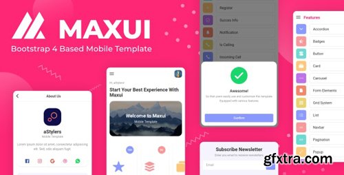 ThemeForest - Maxui v1.0 - Bootstrap 4 Based Mobile Template (Update: 4 April 20) - 26140642