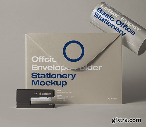 Psd Envelope Folder Stationery Mockup