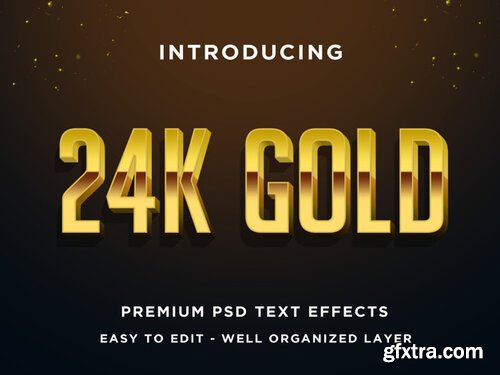 24k gold 3d text style effect premium psd Premium Psd