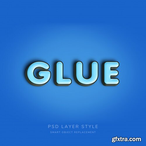 3d blue text style effect Premium Psd