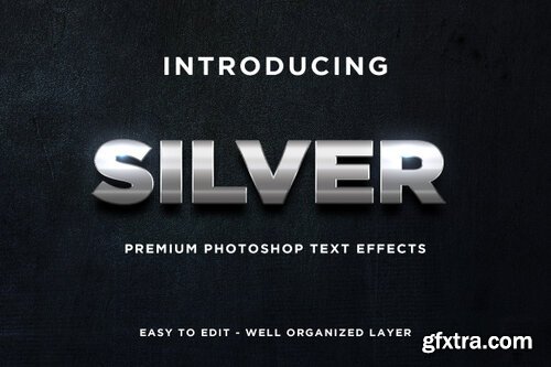 3d silver shiny text effect mockup premium psd Premium Psd