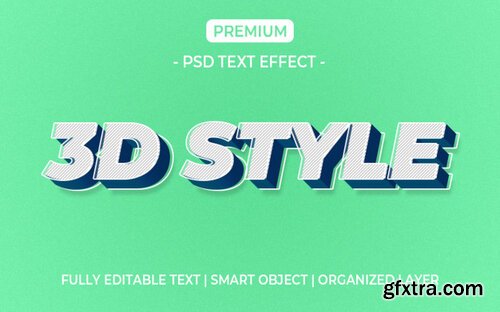 3d style text effect template Premium Psd