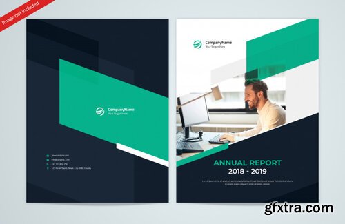 Abstract shapes annual report front and back covers Premium Psd