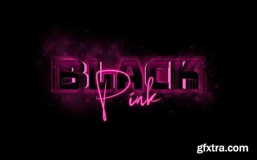 Black pink style text effect template Premium Psd