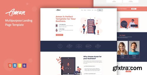 ThemeForest - Aman v1.0 - Multipurpose Landing Page Template - 26261108