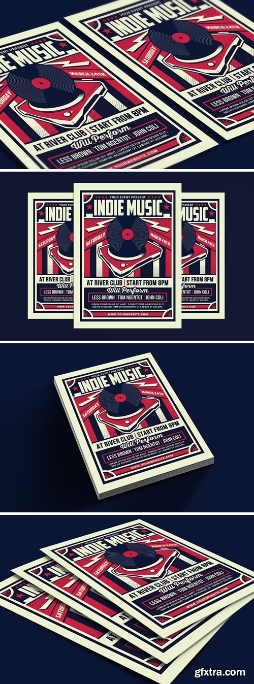 Indie Music Retro Flyer