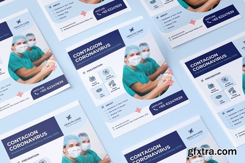 Coronavirus medical flyer PSD Template