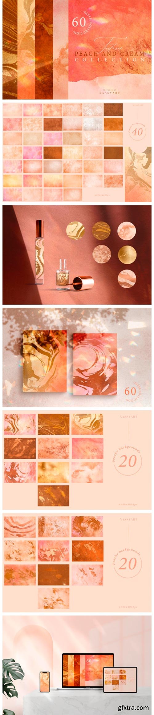 60 Peach and Cream Textures 3813809