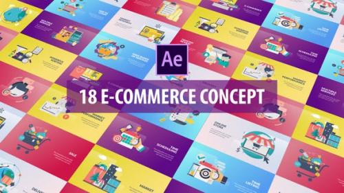 Videohive - E-Commerce Concept - Flat Animation