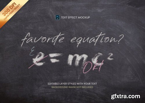 Chalk on blackboard text effect print template Premium Psd