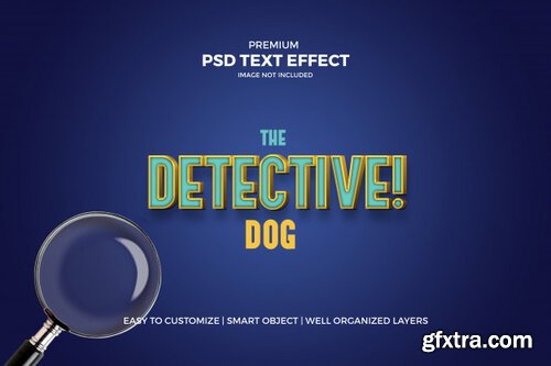 Detective dog cinematic text effect Premium Psd