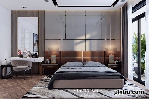 Modern Style Bedroom Interior Scene 11