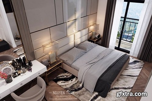 Modern Style Bedroom Interior Scene 11