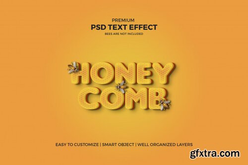 Honeycomb style 3d psd text effect Premium Psd