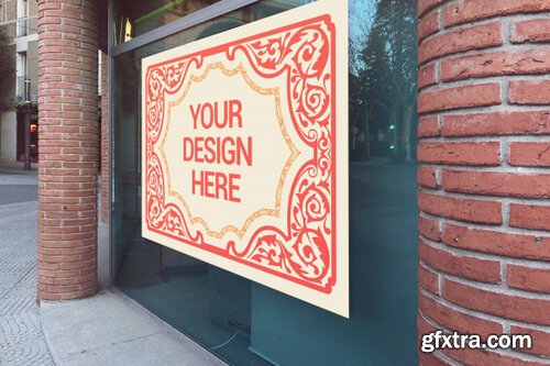 Horizontal poster street mockup Premium Psd