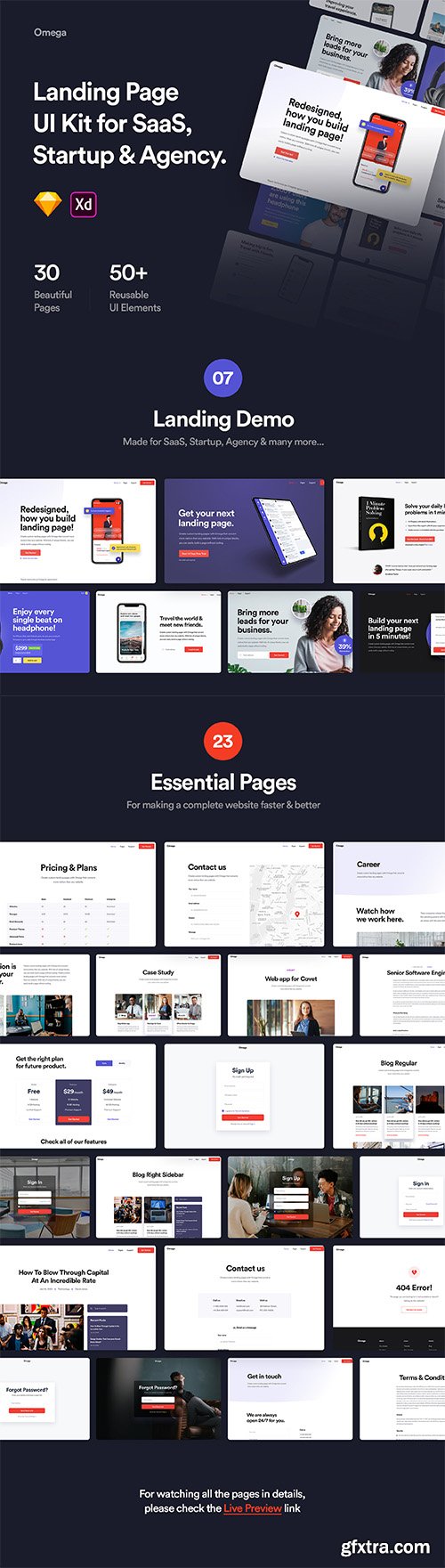 Omega - Landing Page Design Template