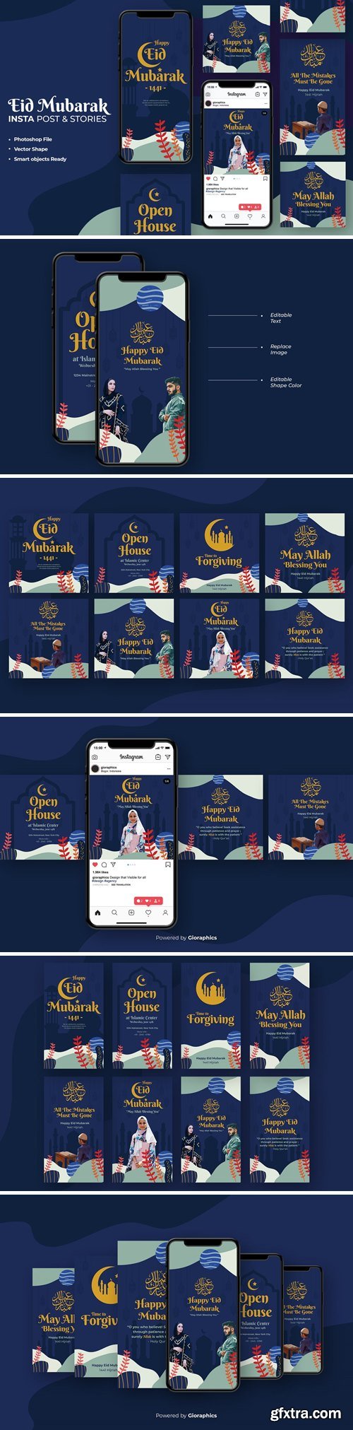 Eid Mubarak Greeting Instagram Template