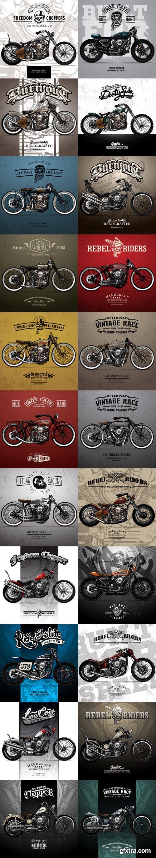 Motorcycle Posters Vector Collection