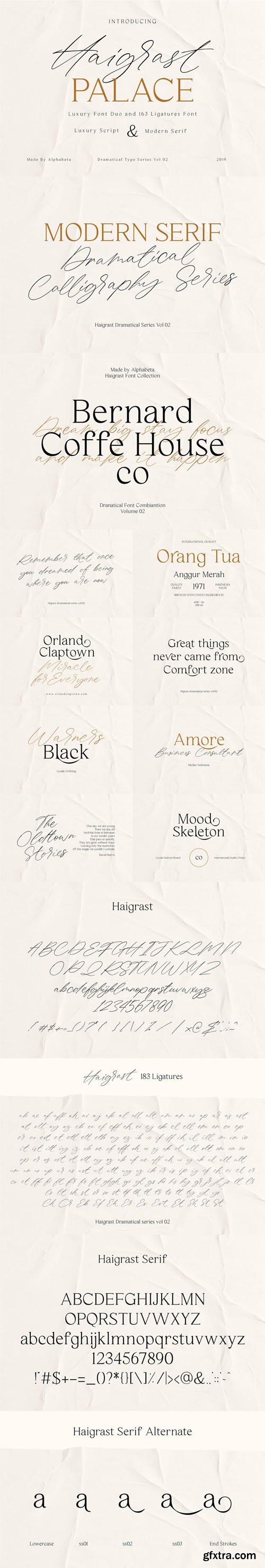 Haigrast Palace - Luxury Font Duo and 163 Ligatures Font