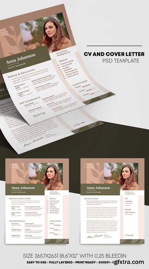 CV and Cover Letter PSD Template