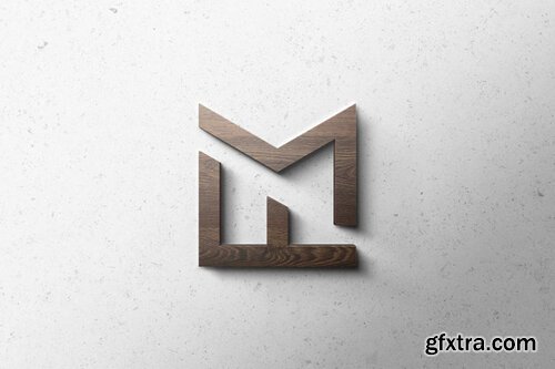 Logo mockup 3d wood Premium Psd