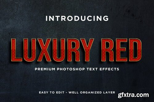 Luxury red text effect mockup premium psd Premium Psd