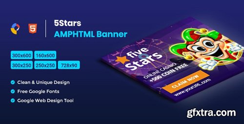 CodeCanyon - 5 Stars AMPHTML Banners Ads Template v1.0 - 26340513