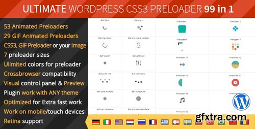 CodeCanyon - Ultimate WordPress Preloader - 99 CSS3 Preloaders v1.1 - 12649265