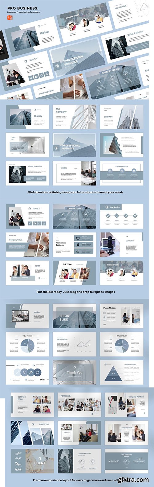 Pro Business Powerpoint, Keynote and Google Slide Template