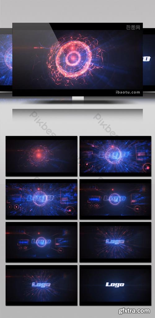 PikBest - Cool futuristic HUD holographic logo opening special effects AE template - 1079219