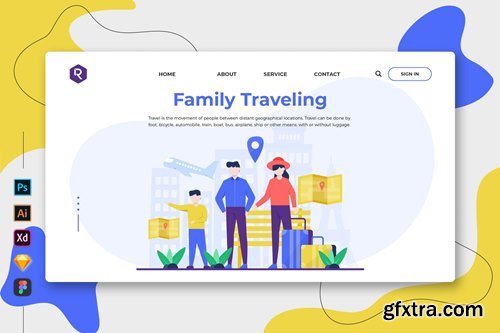 Family Traveling - Web & Mobile Landing Page