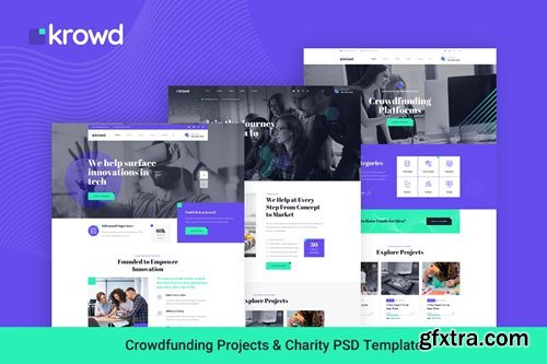 Krowd - Crowdfunding Projects & Charity PSD