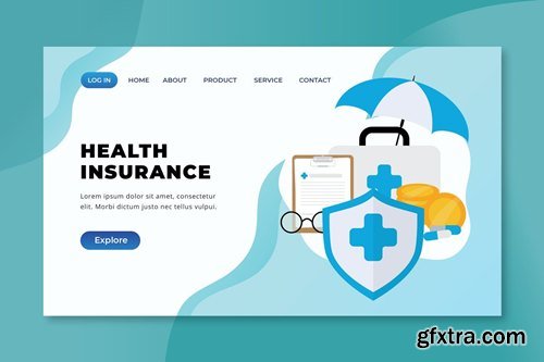 Health Insurance - XD PSD AI Vector Landing Page