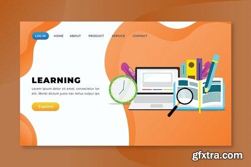 Learning - XD PSD AI Vector Landing Page