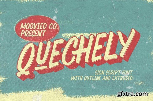 CM - Quechely Sign Retro Layered Font 4801724