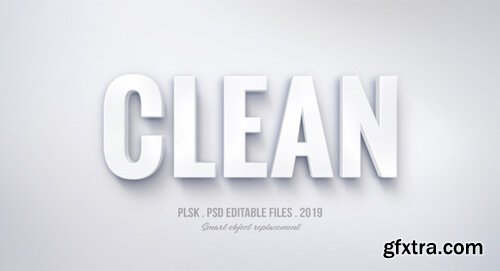 Clean 3d text style effect Premium Psd