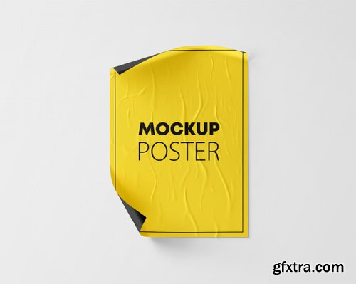 Crumpled poster flyer mockup Premium Psd