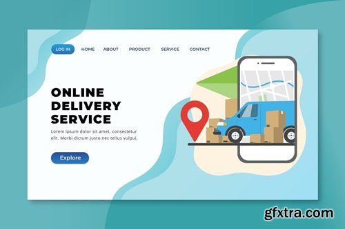 Online Delivery Service - XD PSD AI Landing Page