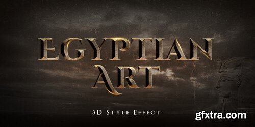 Egyptian art 3d text style effect Premium Psd