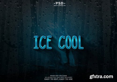 Ice cool text effect template premium psd Premium Psd