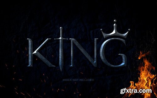 King psd text effect mockup Premium Psd