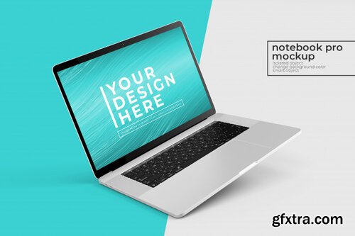 Editable premium mobile laptop pro psd mock-ups design s in left rotated position in left view Premium Psd