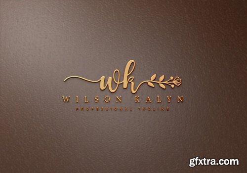 Luxury gold logo mockup on leather premium psd Premium Psd