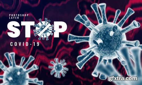 Medical microscopic corona virus cells close up background 3d rendering Premium Psd