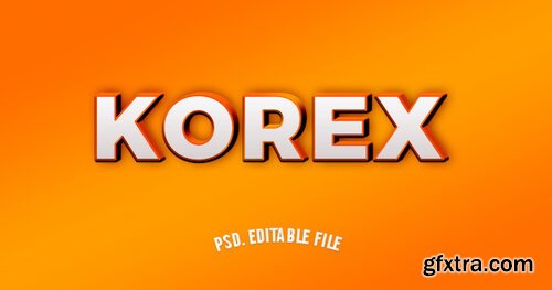 Mockup 3d effect font on orange background Premium Psd