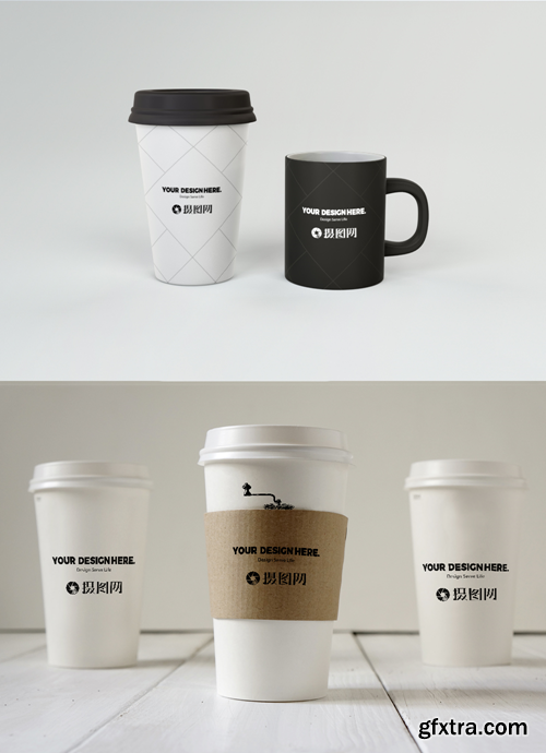 paper cup packaging mockup