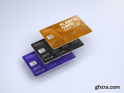 Plastic card mockup with editable background color Premium Psd