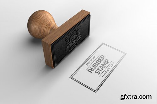 Rectangle stamp logo mockup Premium Psd