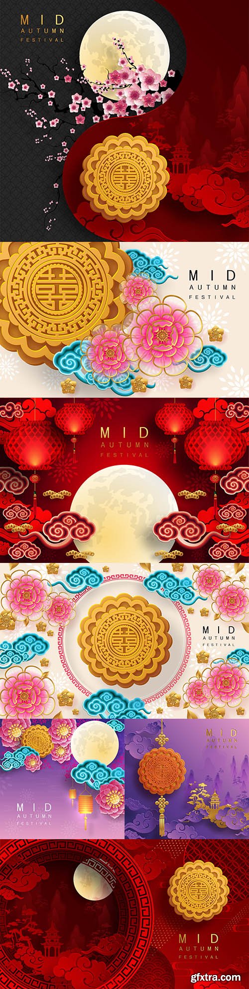 Mid autumn festival bright colourful illustrations 2
