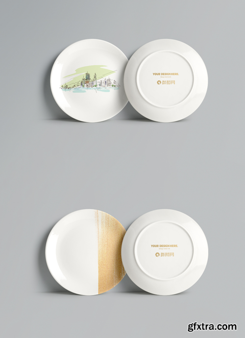 material of plate logo mockup